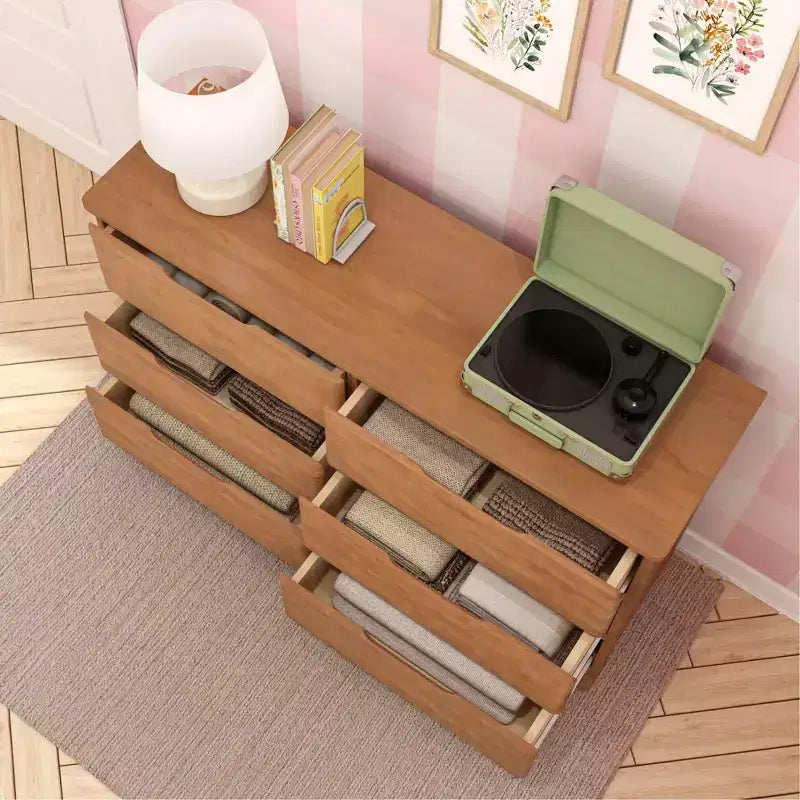 Max & Lily 6 Drawer Dresser, Storage Drawers Farmhouse Solid Wood Bedroom Dressers