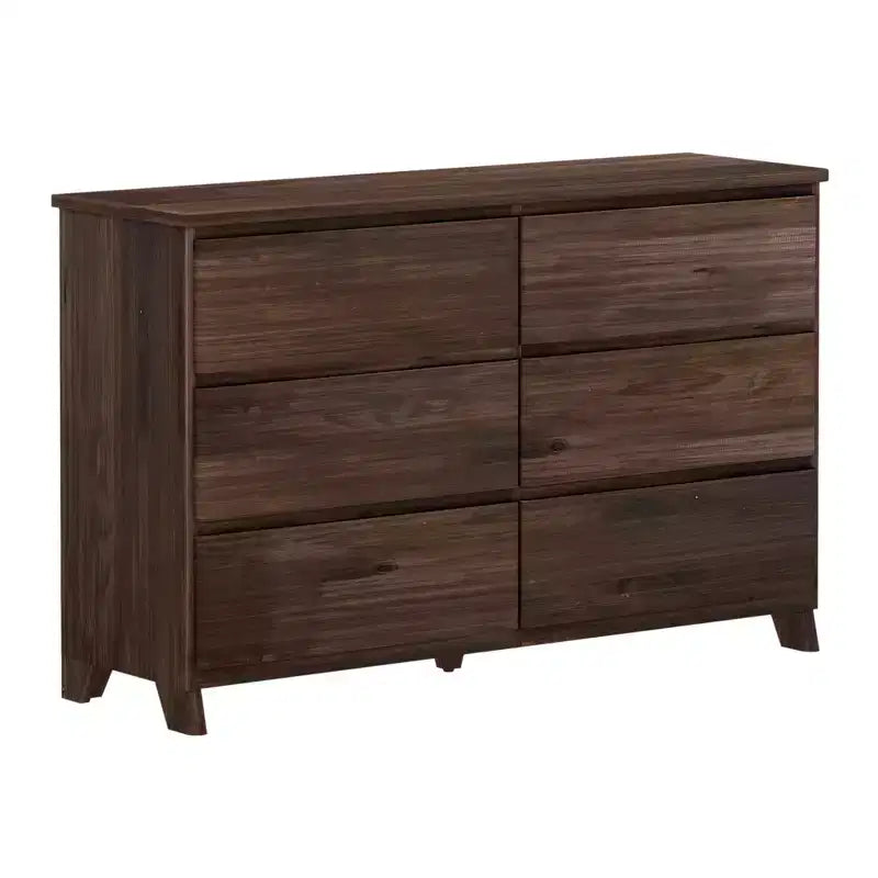 Max & Lily 6 Drawer Dresser, Storage Drawers Farmhouse Solid Wood Bedroom Dressers