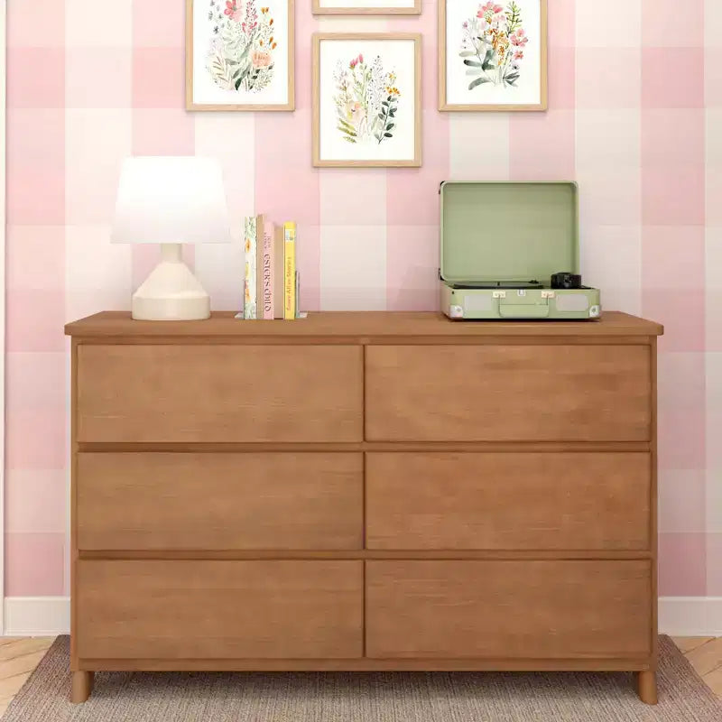 Max & Lily 6 Drawer Dresser, Storage Drawers Farmhouse Solid Wood Bedroom Dressers