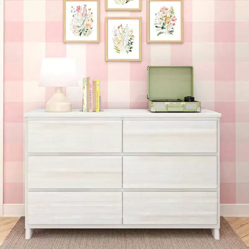 Max & Lily 6 Drawer Dresser, Storage Drawers Farmhouse Solid Wood Bedroom Dressers