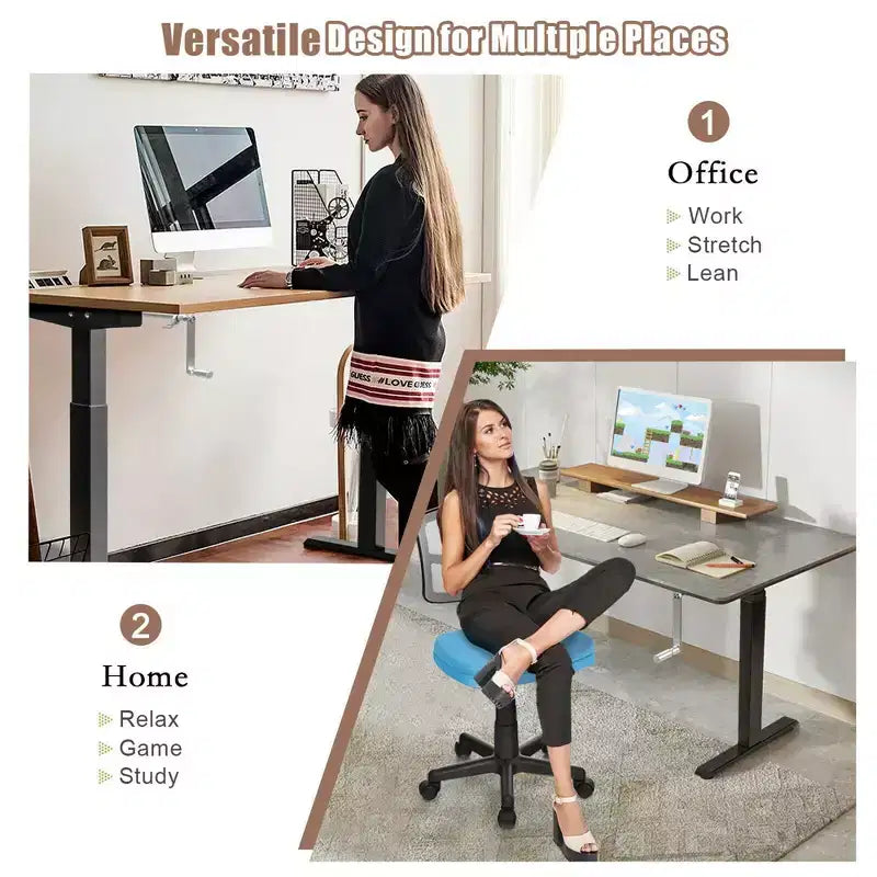 Costway Hand Crank Sit to Stand Desk Frame Height Adjustable Standing Base Black