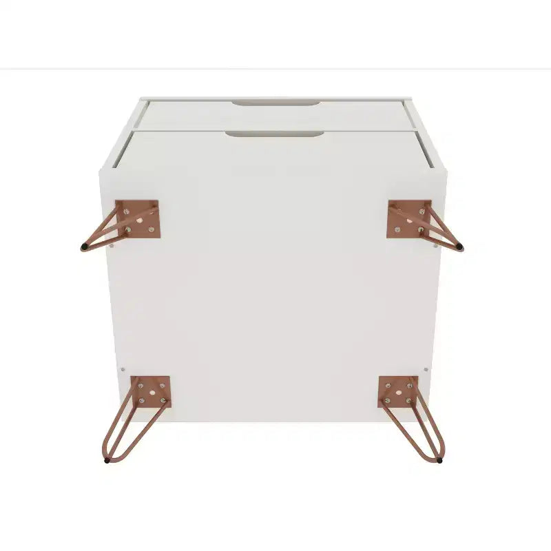 Set of 2 Rockefeller 2 Drawer Nightstands - Manhattan Comfort