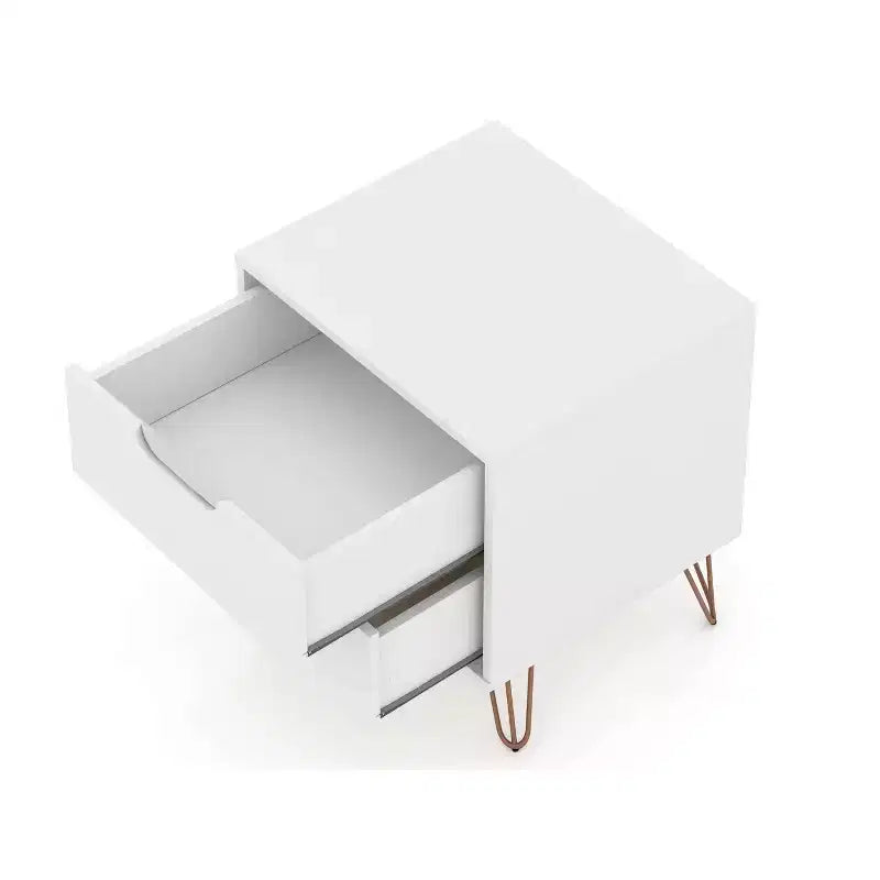 Set of 2 Rockefeller 2 Drawer Nightstands - Manhattan Comfort