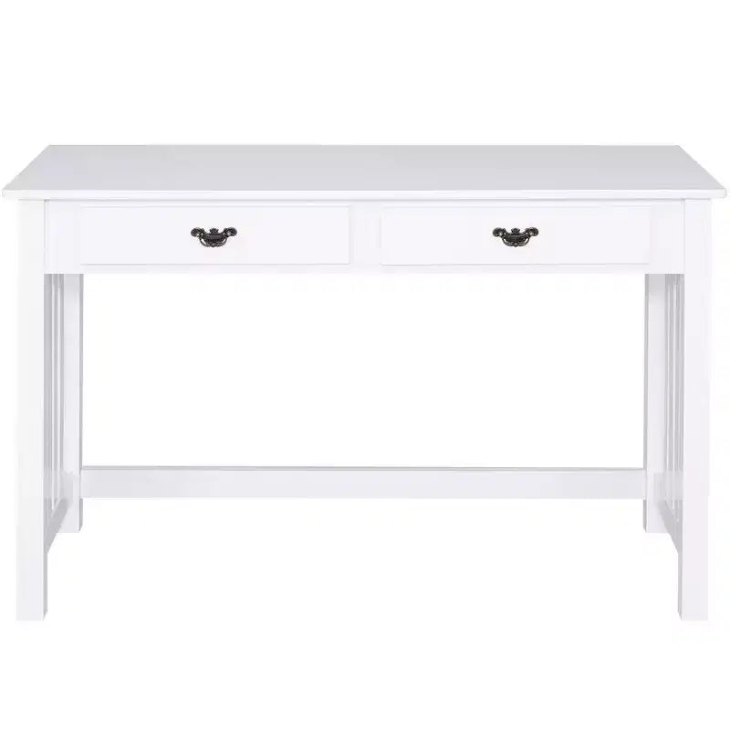Costway Writing Desk Mission White Home Office Computer Desk 4 Drawer