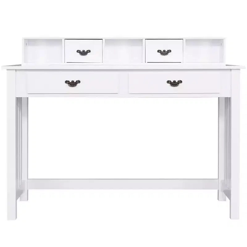 Costway Writing Desk Mission White Home Office Computer Desk 4 Drawer