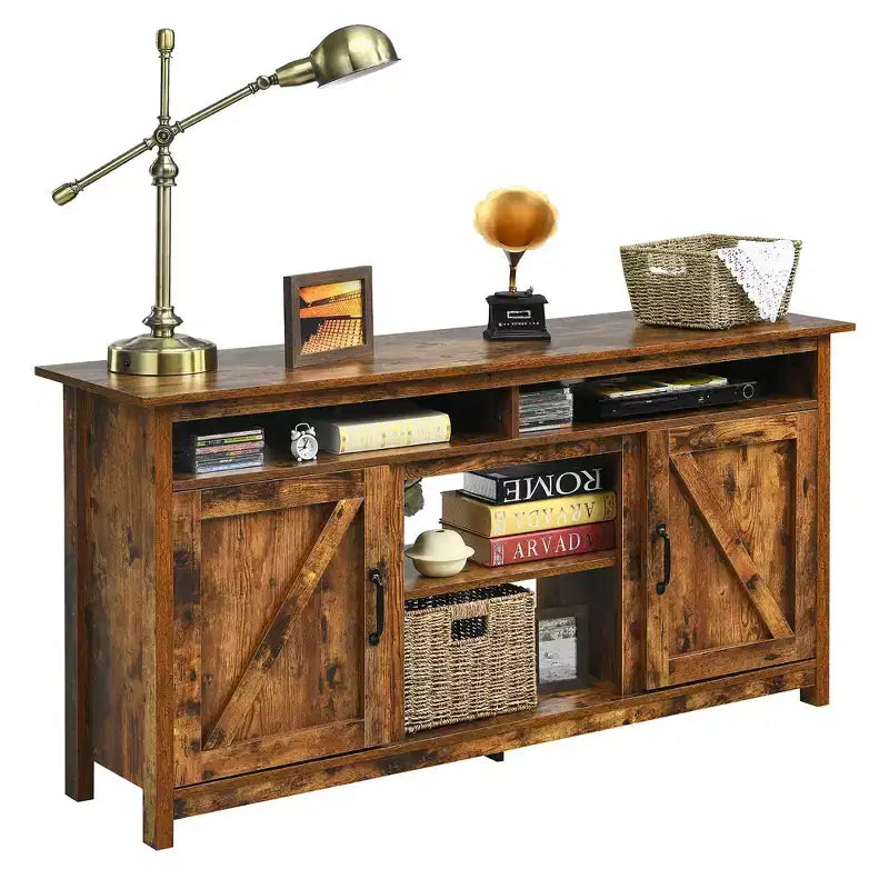 Costway 60''Industrial TV Stand Entertainment Console Center w/ Shelve & Cabinet