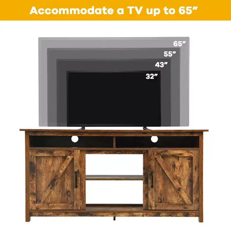 Costway 60''Industrial TV Stand Entertainment Console Center w/ Shelve & Cabinet