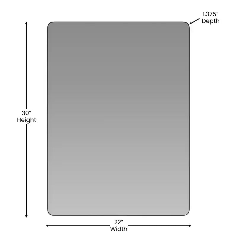 Merrick Lane Hanging Mirror Modern Metal Frame Bordered Wall Mount Mirror with Rounded Corners
