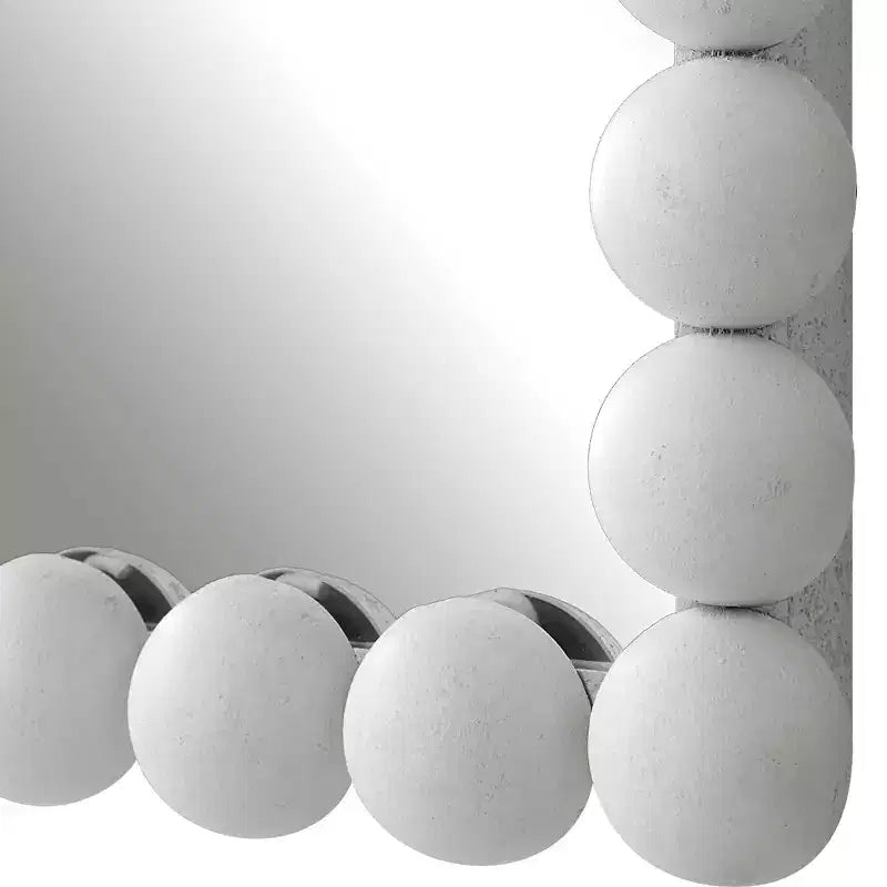 Uttermost Serna 30 x 20.5 Rectangular White Finish Dot Wall Mirror