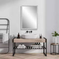 Uttermost Serna 30 x 20.5 Rectangular White Finish Dot Wall Mirror