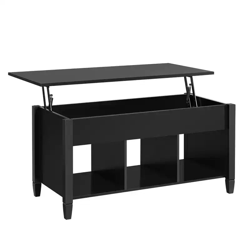 Yaheetech Lift Top Coffee Table With Hidden Compartment & 3 Cube Open Shelves For Living Room, Reception Room, Office