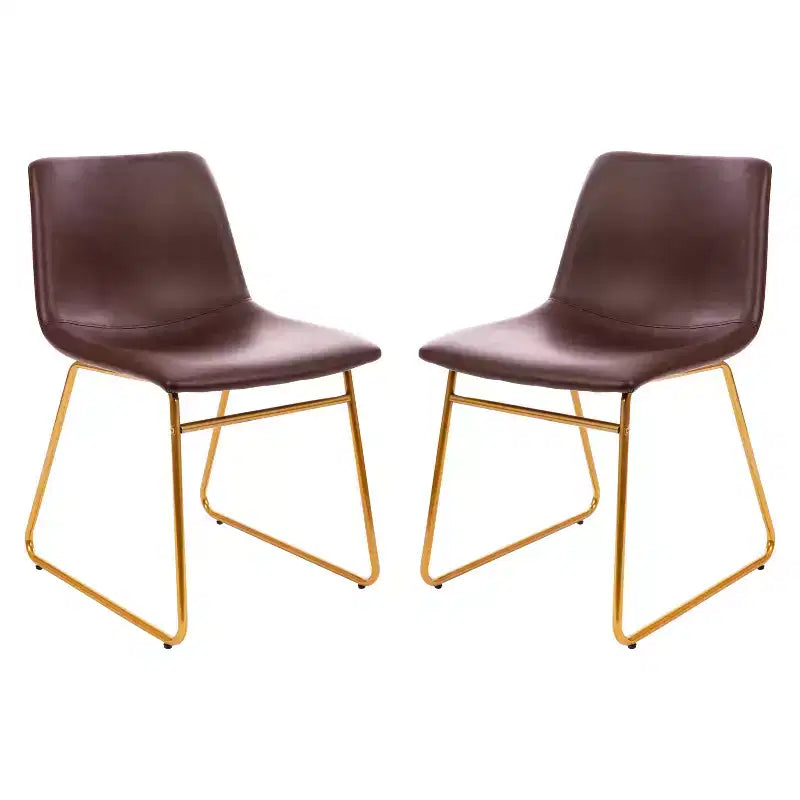Flash Furniture 18 Inch Commercial Grade Dining Table Height Chair, Mid-Back Sled Base Dining Chair in LeatherSoft Upholstery, Set of 2