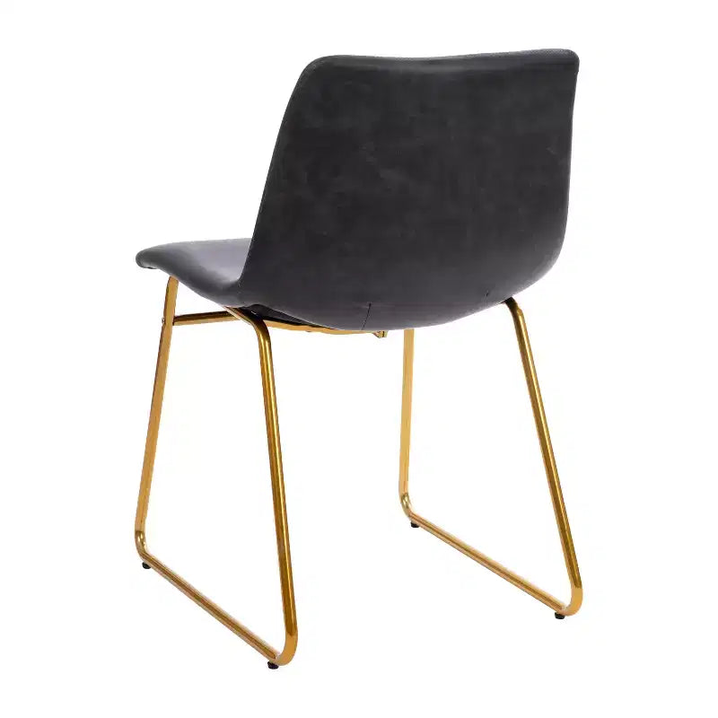 Flash Furniture 18 Inch Commercial Grade Dining Table Height Chair, Mid-Back Sled Base Dining Chair in LeatherSoft Upholstery, Set of 2