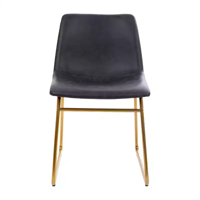 Flash Furniture 18 Inch Commercial Grade Dining Table Height Chair, Mid-Back Sled Base Dining Chair in LeatherSoft Upholstery, Set of 2