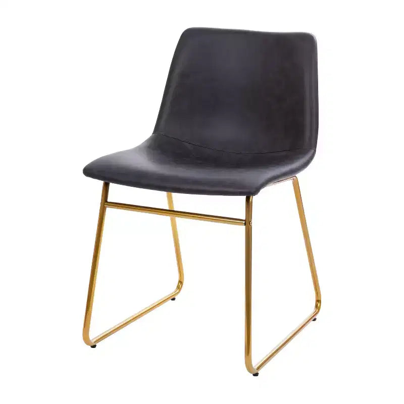Flash Furniture 18 Inch Commercial Grade Dining Table Height Chair, Mid-Back Sled Base Dining Chair in LeatherSoft Upholstery, Set of 2