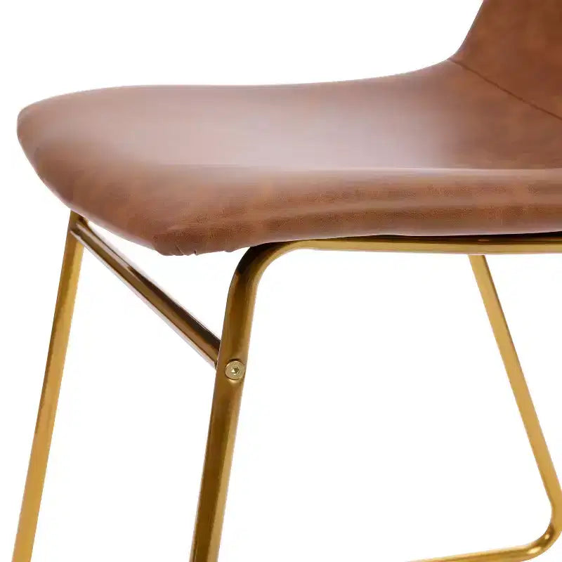 Flash Furniture 18 Inch Commercial Grade Dining Table Height Chair, Mid-Back Sled Base Dining Chair in LeatherSoft Upholstery, Set of 2