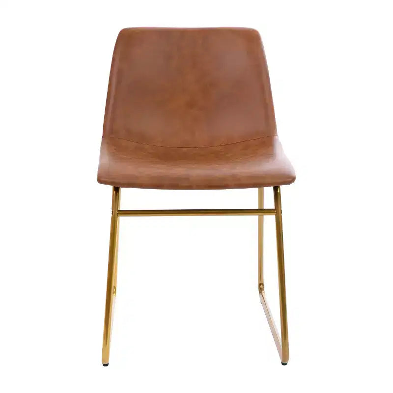 Flash Furniture 18 Inch Commercial Grade Dining Table Height Chair, Mid-Back Sled Base Dining Chair in LeatherSoft Upholstery, Set of 2