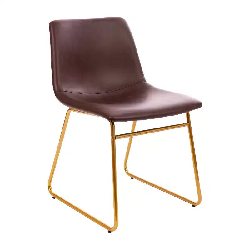 Flash Furniture 18 Inch Commercial Grade Dining Table Height Chair, Mid-Back Sled Base Dining Chair in LeatherSoft Upholstery, Set of 2