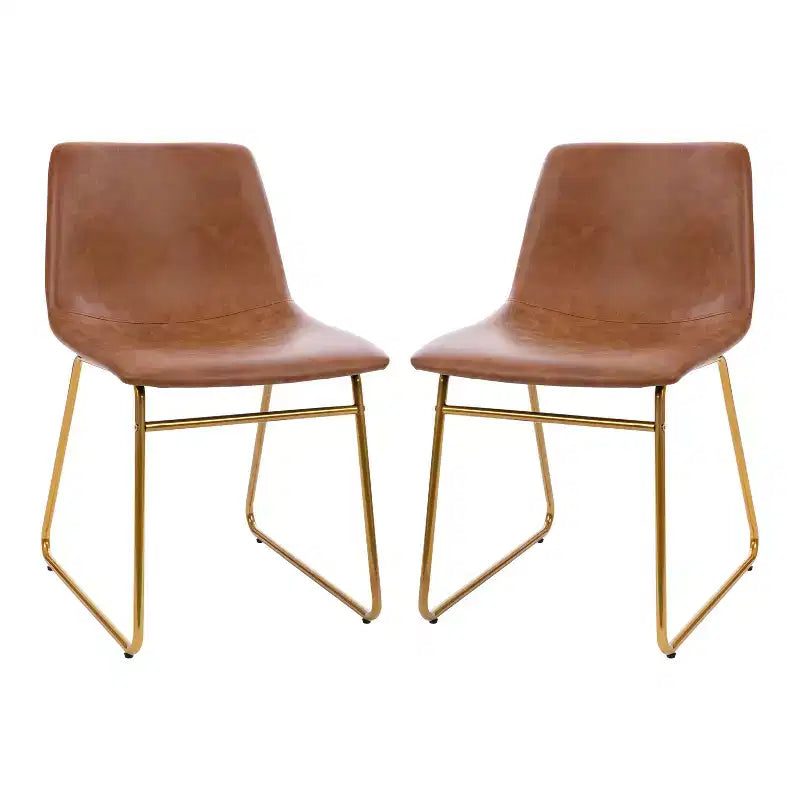 Flash Furniture 18 Inch Commercial Grade Dining Table Height Chair, Mid-Back Sled Base Dining Chair in LeatherSoft Upholstery, Set of 2
