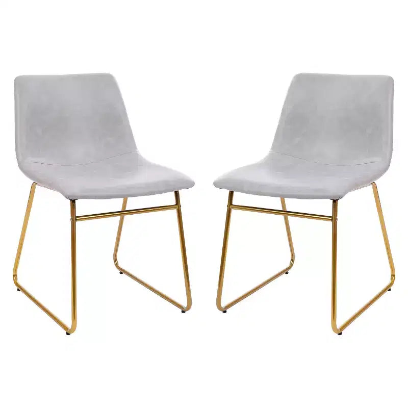 Flash Furniture 18 Inch Commercial Grade Dining Table Height Chair, Mid-Back Sled Base Dining Chair in LeatherSoft Upholstery, Set of 2