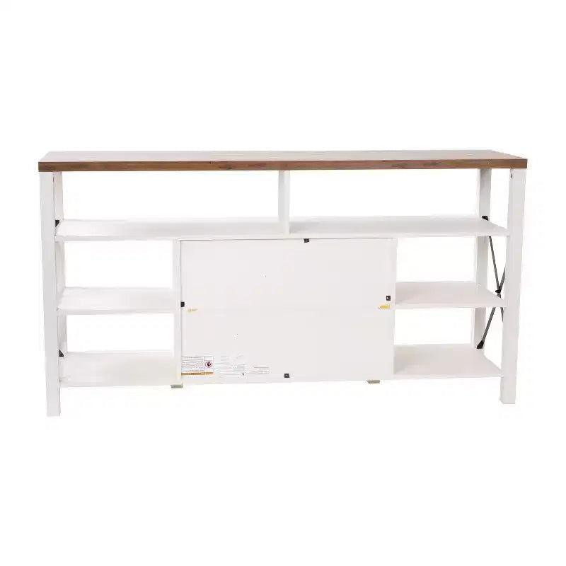 Flash Furniture Wyatt 60 Modern Farmhouse Tall TV Console Cabinet with Storage Cabinets and Shelves for TV's up to 60
