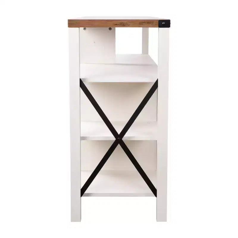 Flash Furniture Wyatt 60 Modern Farmhouse Tall TV Console Cabinet with Storage Cabinets and Shelves for TV's up to 60