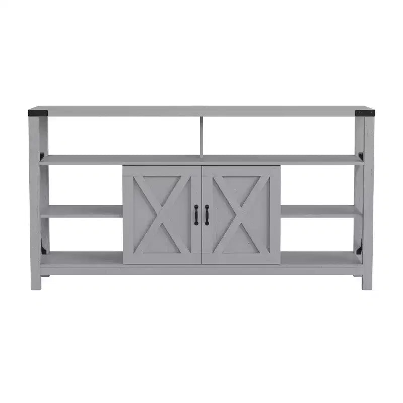 Flash Furniture Wyatt 60 Modern Farmhouse Tall TV Console Cabinet with Storage Cabinets and Shelves for TV's up to 60