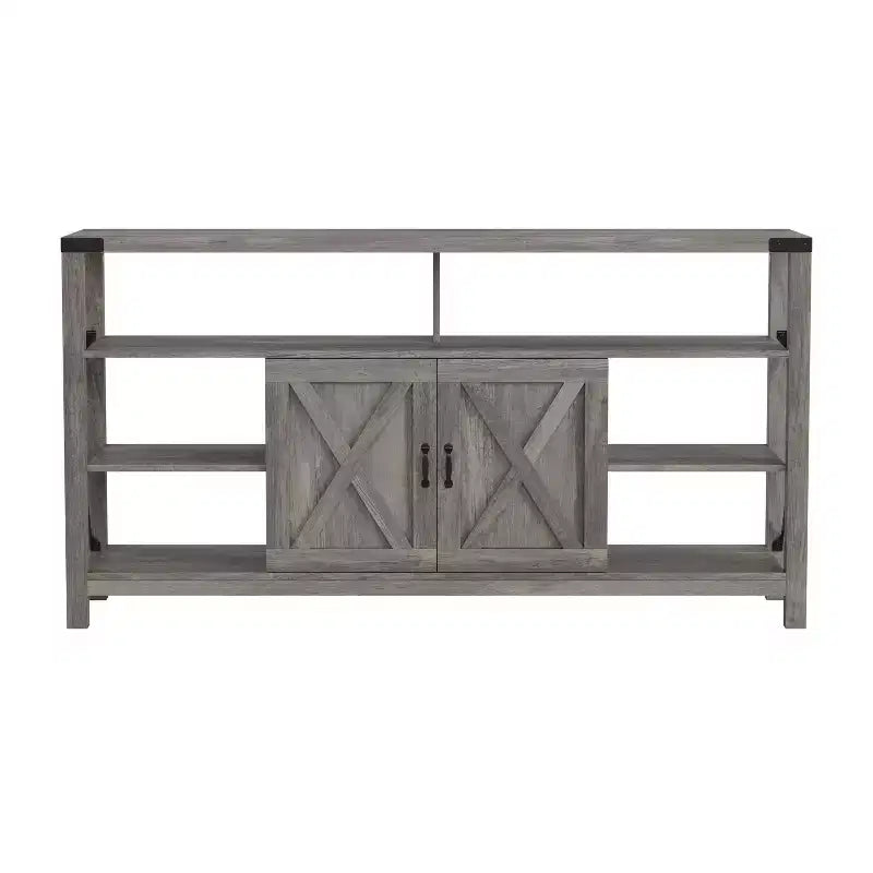 Flash Furniture Wyatt 60 Modern Farmhouse Tall TV Console Cabinet with Storage Cabinets and Shelves for TV's up to 60