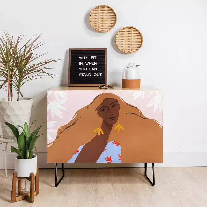 Maritza Lisa Woman Looking Back Credenza - Deny Designs