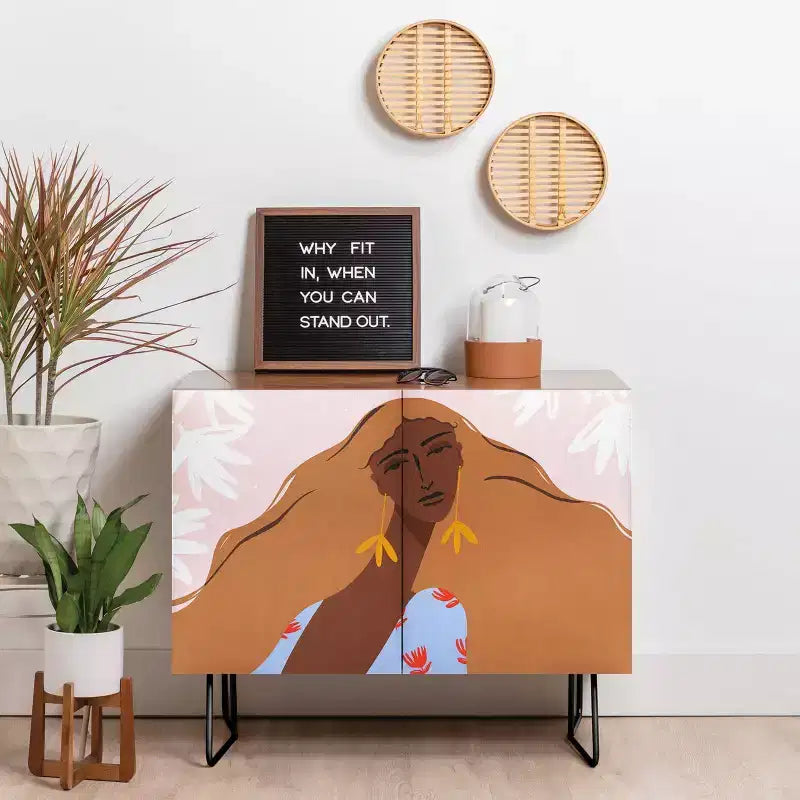 Maritza Lisa Woman Looking Back Credenza - Deny Designs