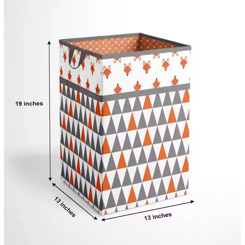 Bacati - Foxes Orange/Gray Collapsible Laundry Hamper