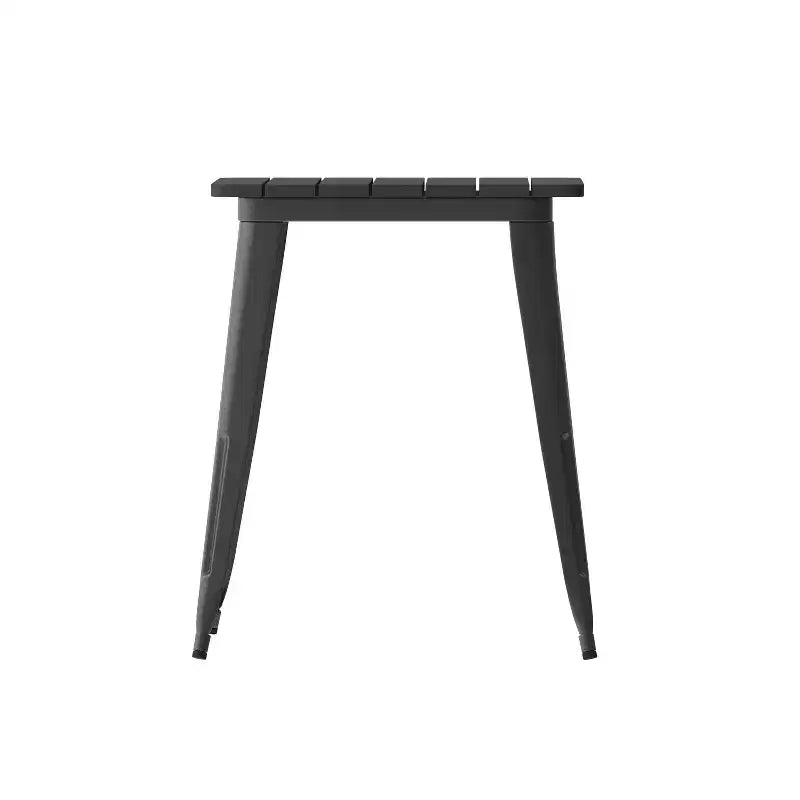 Emma and Oliver Indoor/Outdoor Dining Table, 23.75 Square All Weather Poly Resin Top with Steel Base