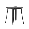 Emma and Oliver Indoor/Outdoor Dining Table, 23.75 Square All Weather Poly Resin Top with Steel Base