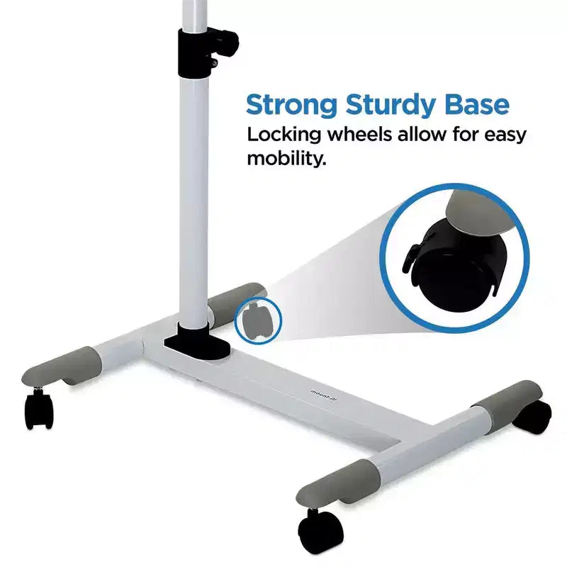 Mount-It! Rolling Laptop Cart | Heavy-Duty Mobile Laptop Desk with Wheels | Height Adjustable Tilting Bedside Sofa Couch Recliner Tray with Wheels