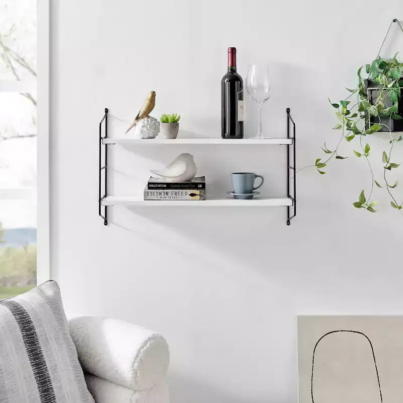 24.5 x 15.75 Severini Floating Bracket 2 Tier Wall Shelf - Danya B.