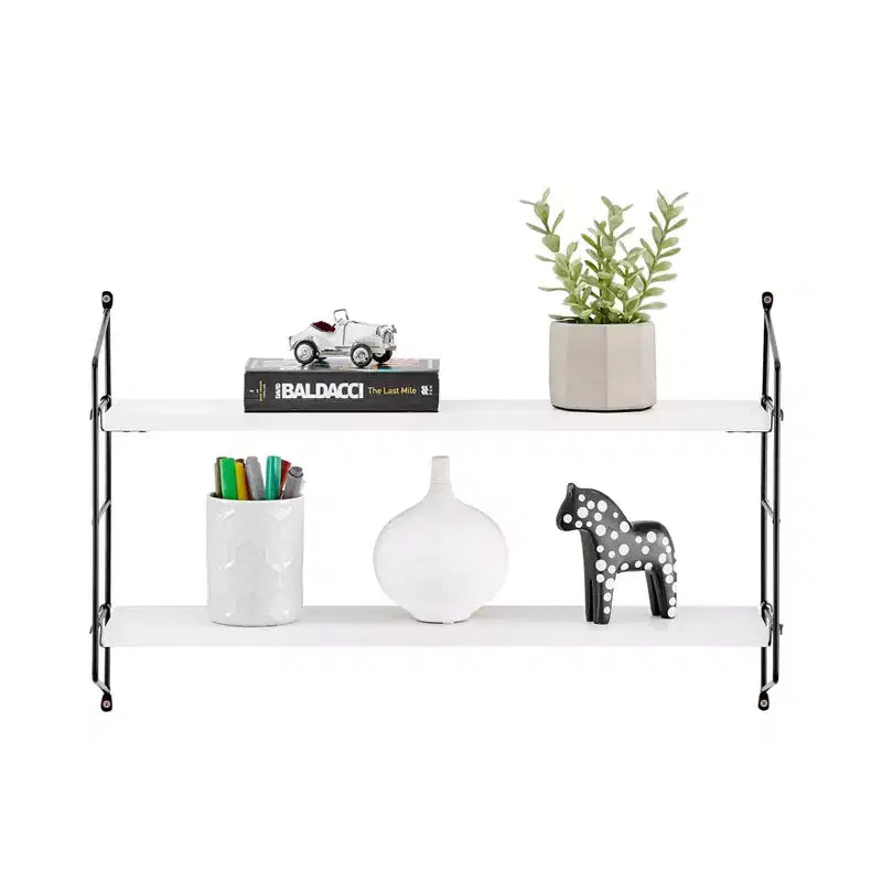 24.5 x 15.75 Severini Floating Bracket 2 Tier Wall Shelf - Danya B.