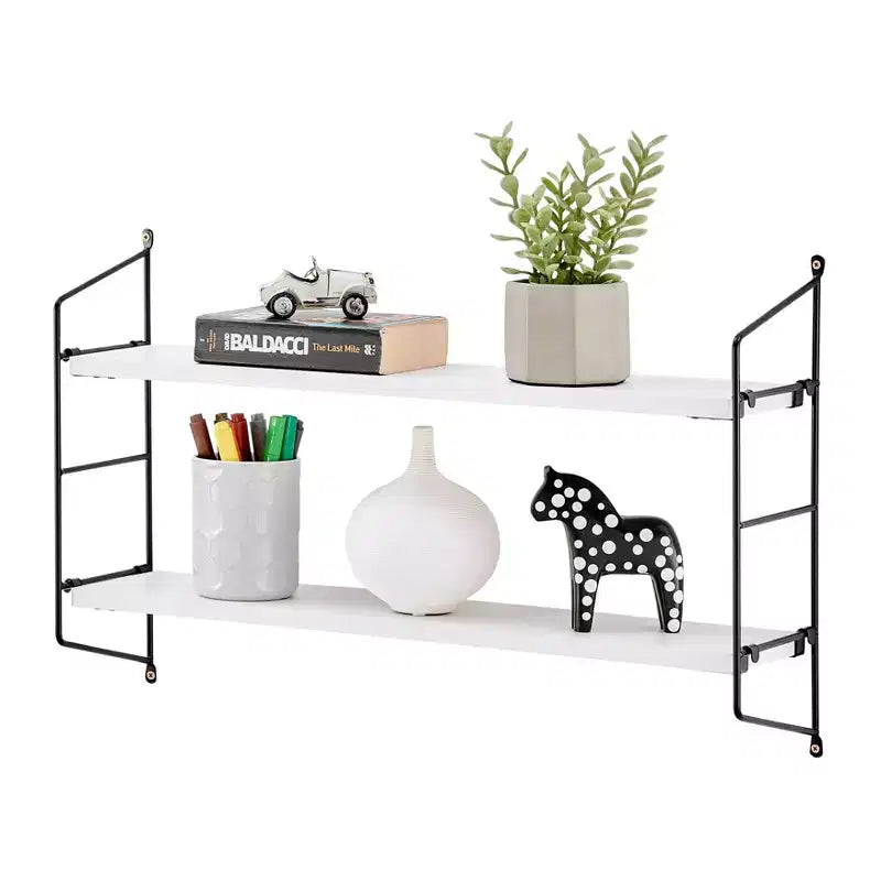 24.5 x 15.75 Severini Floating Bracket 2 Tier Wall Shelf - Danya B.