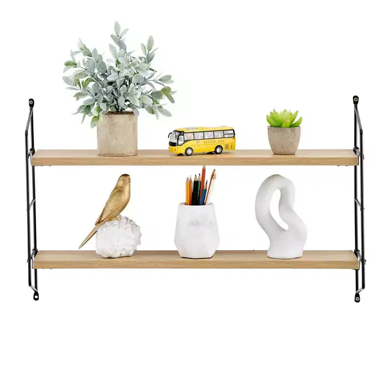 24.5 x 15.75 Severini Floating Bracket 2 Tier Wall Shelf - Danya B.